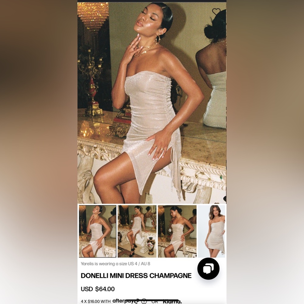 Princess Polly Donelli Mini Dress Champagne